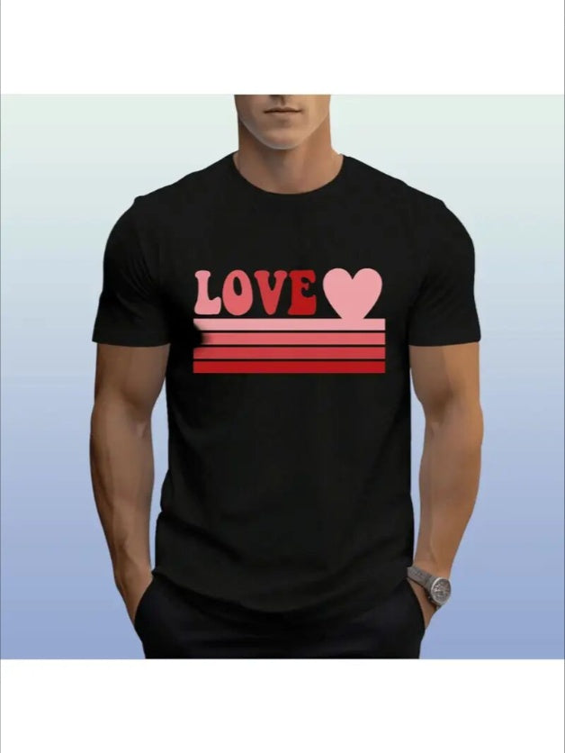 Love Valentine'S Day T-Shirt, Couple T-Shirt, Couple Christmas, Fashion Casual T-Shirt, Short-Sleeved T-Shirt